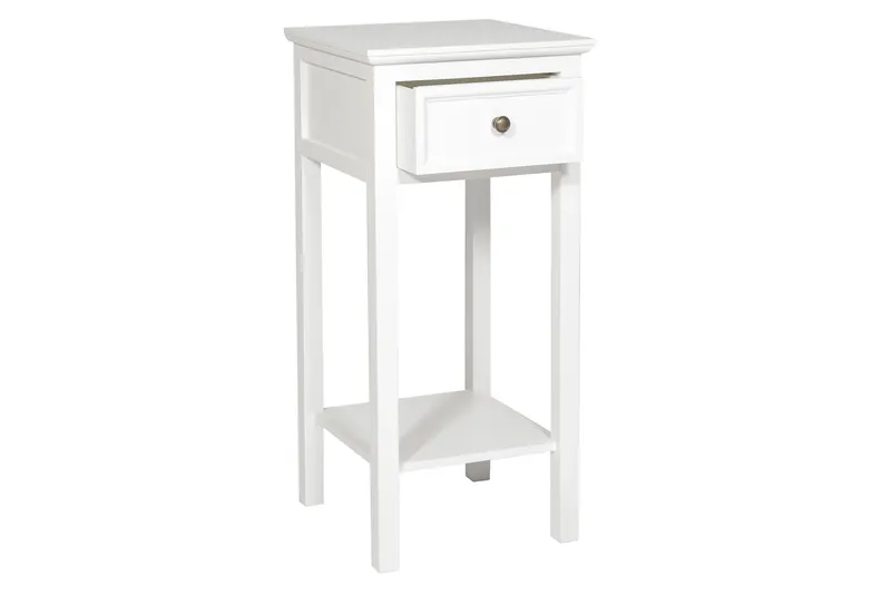 Cleana Sängbord 75 cm med Förvaring Låda - Vit - Möbler - Bord & matgrupp - Avlastningsbord & sidobord - Sängbord & nattduksbord