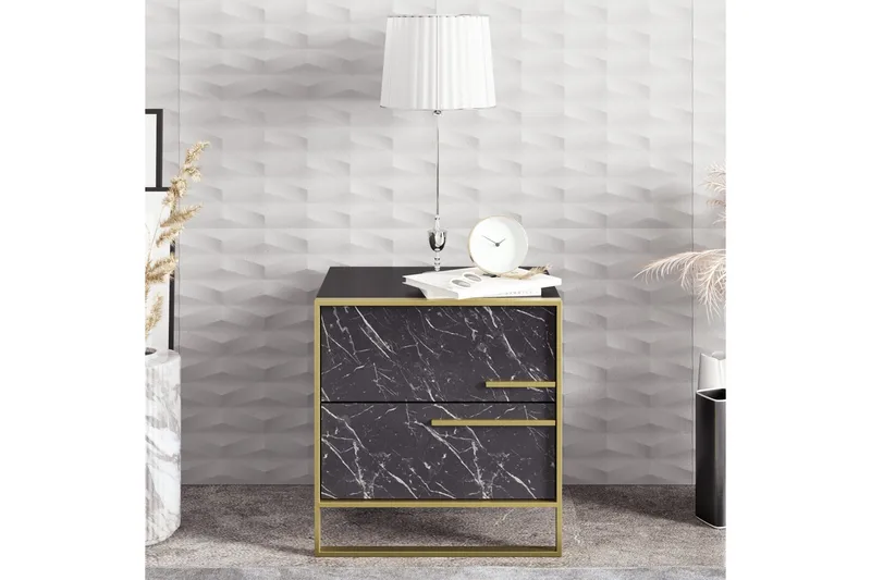 Cofield Nattduksbord 50 cm - Guld|Svart - Möbler - Bord & matgrupp - Avlastningsbord & sidobord - Sängbord & nattduksbord