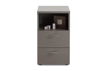 Colima Sängbord 35 cm med Förvaring 2 Lådor + Hylla - Grå - Möbler - Bord & matgrupp - Avlastningsbord & sidobord - Sängbord & nattduksbord
