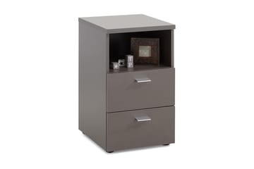 Colima Sängbord 35 cm med Förvaring 2 Lådor + Hylla - Grå - Möbler - Bord & matgrupp - Avlastningsbord & sidobord - Sängbord & nattduksbord