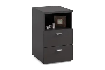 Colima Sängbord 35 cm med Förvaring 2 Lådor + Hylla - Svart - Möbler - Bord & matgrupp - Avlastningsbord & sidobord - Sängbord & nattduksbord