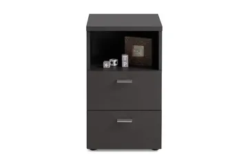 Colima Sängbord 35 cm med Förvaring 2 Lådor + Hylla - Svart - Möbler - Bord & matgrupp - Avlastningsbord & sidobord - Sängbord & nattduksbord