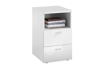 Colima Sängbord 35 cm med Förvaring 2 Lådor + Hylla - Vit - Möbler - Bord & matgrupp - Avlastningsbord & sidobord - Sängbord & nattduksbord