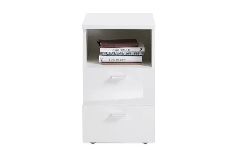 Colima Sängbord 35 cm med Förvaring 2 Lådor + Hylla - Vit - Möbler - Bord & matgrupp - Avlastningsbord & sidobord - Sängbord & nattduksbord
