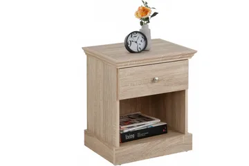 Dareia Sängbord 45 cm med Förvaring Låda + Hylla - Brun - Möbler - Bord & matgrupp - Avlastningsbord & sidobord - Sängbord & nattduksbord