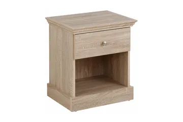 Dareia Sängbord 45 cm med Förvaring Låda + Hylla - Brun - Möbler - Bord & matgrupp - Avlastningsbord & sidobord - Sängbord & nattduksbord