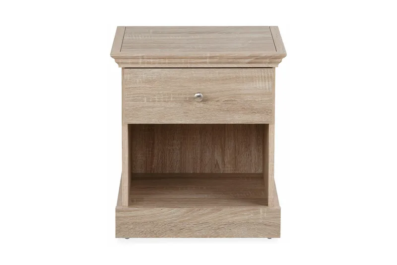 Dareia Sängbord 45 cm med Förvaring Låda + Hylla, Brun