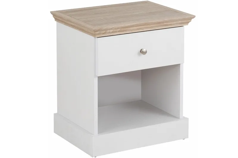 Dareia Sängbord 45 cm - Vit/Brun - Möbler - Bord & matgrupp - Avlastningsbord & sidobord - Sängbord & nattduksbord