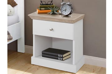 Dareia Sängbord 45 cm - Vit/Brun - Möbler - Bord & matgrupp - Avlastningsbord & sidobord - Sängbord & nattduksbord