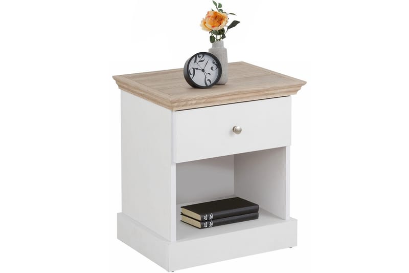 Dareia Sängbord 45 cm - Vit/Brun - Möbler - Bord & matgrupp - Avlastningsbord & sidobord - Sängbord & nattduksbord