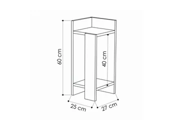 Decorta Sängbord 27 cm med Förvaring Hyllor + Luckor Vänster - Grå - Möbler - Bord & matgrupp - Avlastningsbord & sidobord - Sängbord & nattduksbord