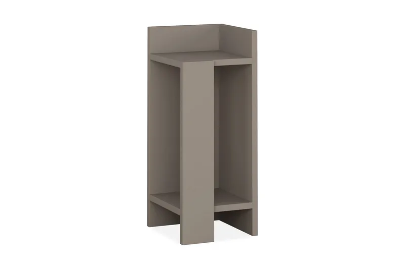 Decorta Sängbord 27 cm med Förvaring Hyllor + Luckor Höger, Brun