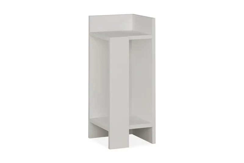 Decorta Sängbord 27 cm med Förvaring Hyllor + Luckor Höger, Vit