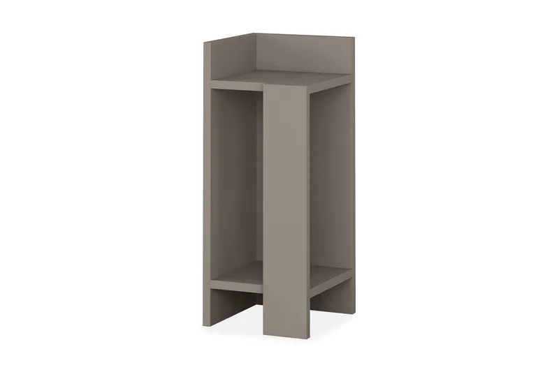 Decorta Sängbord 27 cm med Förvaring Hyllor + Luckor Vänster - Grå - Möbler - Bord & matgrupp - Avlastningsbord & sidobord - Sängbord & nattduksbord