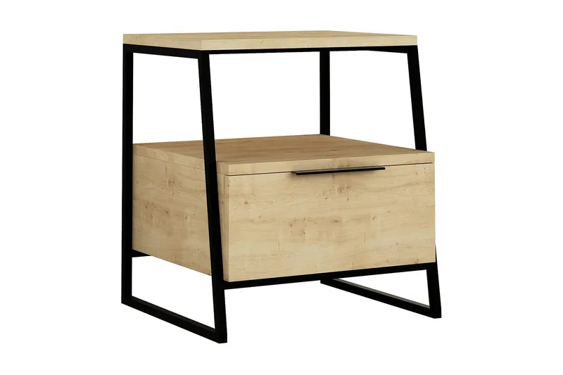 Desgrar Sängbord 45x50 cm i Ek med Lådor och Förvaring, Beige