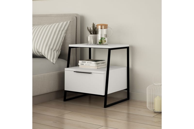 Desgrar Sängbord 45x50 cm - Vit - Möbler - Bord & matgrupp - Avlastningsbord & sidobord - Sängbord & nattduksbord