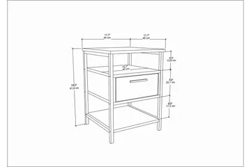 Desgrar Sängbord 45x61,8 cm - Svart - Möbler - Bord & matgrupp - Avlastningsbord & sidobord - Sängbord & nattduksbord
