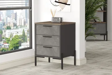 Desgrar Sängbord 54 cm - Brun/Betonggrå/Antracit - Möbler - Bord & matgrupp - Avlastningsbord & sidobord - Sängbord & nattduksbord