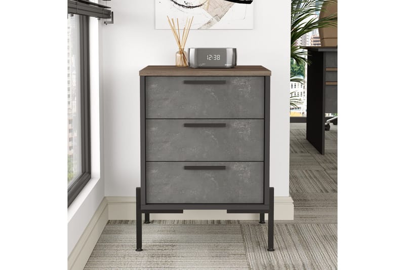 Desgrar Sängbord 54 cm - Brun/Betonggrå/Antracit - Möbler - Bord & matgrupp - Avlastningsbord & sidobord - Sängbord & nattduksbord