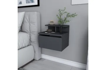 Desgrar Vägghängt Sängbord & Nattduksbord 39,8x35 cm i Trä med Låda - Antracit - Möbler - Bord & matgrupp - Avlastningsbord & sidobord - Sängbord & nattduksbord