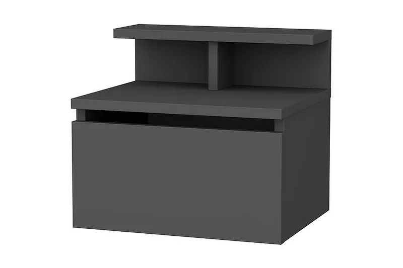 Desgrar Vägghängt Sängbord & Nattduksbord 39,8x35 cm i Trä med Låda - Antracit - Möbler - Bord & matgrupp - Avlastningsbord & sidobord - Sängbord & nattduksbord