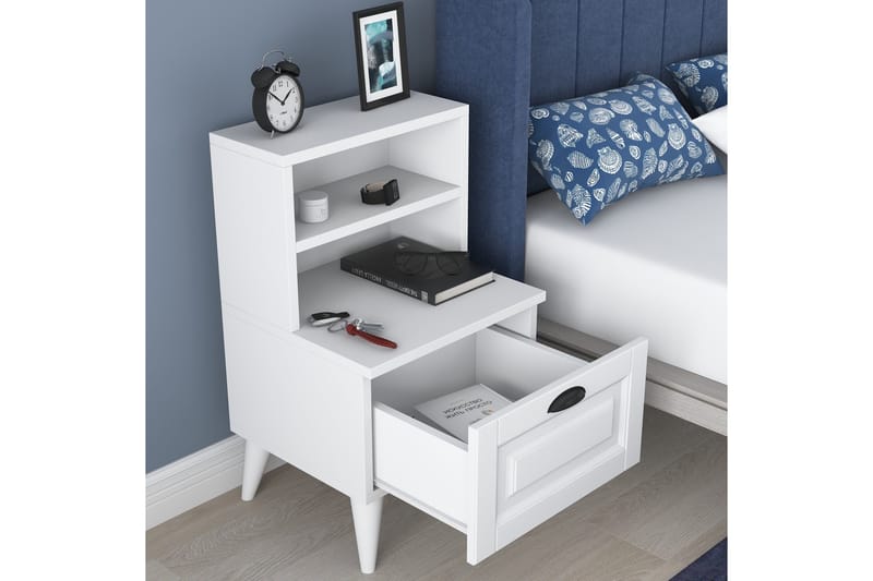 Eladia Sängbord 45 cm - Vit - Möbler - Bord & matgrupp - Avlastningsbord & sidobord - Sängbord & nattduksbord