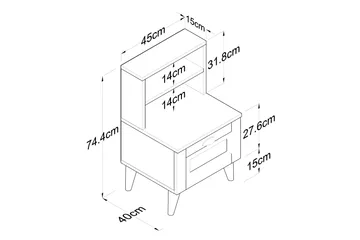 Eladia Sängbord 45 cm - Vit - Möbler - Bord & matgrupp - Avlastningsbord & sidobord - Sängbord & nattduksbord