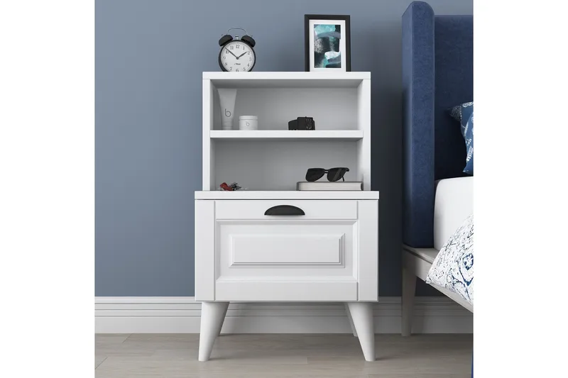 Eladia Sängbord 45 cm - Vit - Möbler - Bord & matgrupp - Avlastningsbord & sidobord - Sängbord & nattduksbord