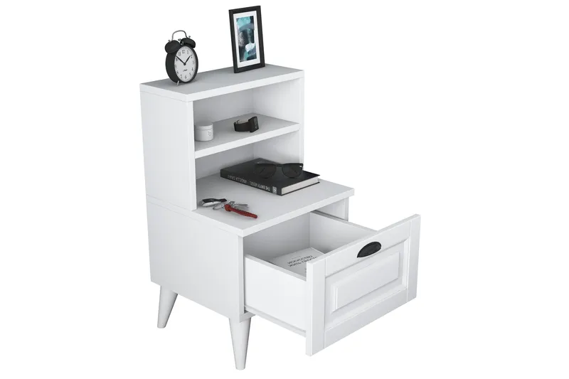 Eladia Sängbord 45 cm - Vit - Möbler - Bord & matgrupp - Avlastningsbord & sidobord - Sängbord & nattduksbord