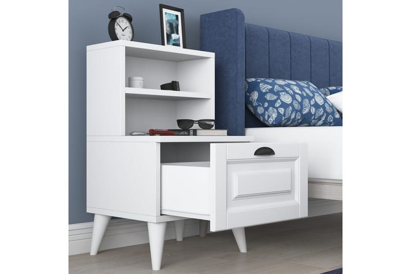 Eladia Sängbord 45 cm - Vit - Möbler - Bord & matgrupp - Avlastningsbord & sidobord - Sängbord & nattduksbord