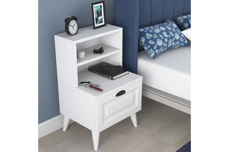 Eladia Sängbord 45 cm - Vit - Möbler - Bord & matgrupp - Avlastningsbord & sidobord - Sängbord & nattduksbord