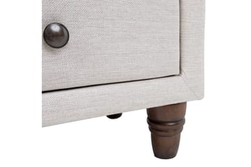 Emilia Sängbord med Förvaring och Lådor i Tyg med Träben - Beige - Möbler - Bord & matgrupp - Avlastningsbord & sidobord - Sängbord & nattduksbord
