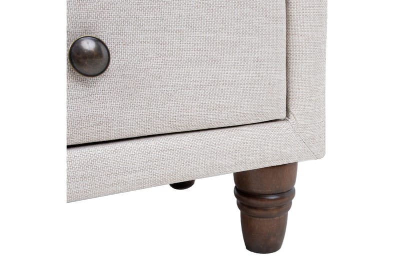 Emilia Sängbord med Förvaring och Lådor i Tyg med Träben - Beige - Möbler - Bord & matgrupp - Avlastningsbord & sidobord - Sängbord & nattduksbord
