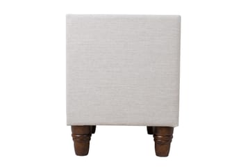 Emilia Sängbord med Förvaring och Lådor i Tyg med Träben - Beige - Möbler - Bord & matgrupp - Avlastningsbord & sidobord - Sängbord & nattduksbord