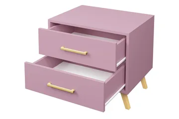 Escaldes Sängbord 54 cm - Matt Lila/Guld - Möbler - Bord & matgrupp - Avlastningsbord & sidobord - Sängbord & nattduksbord