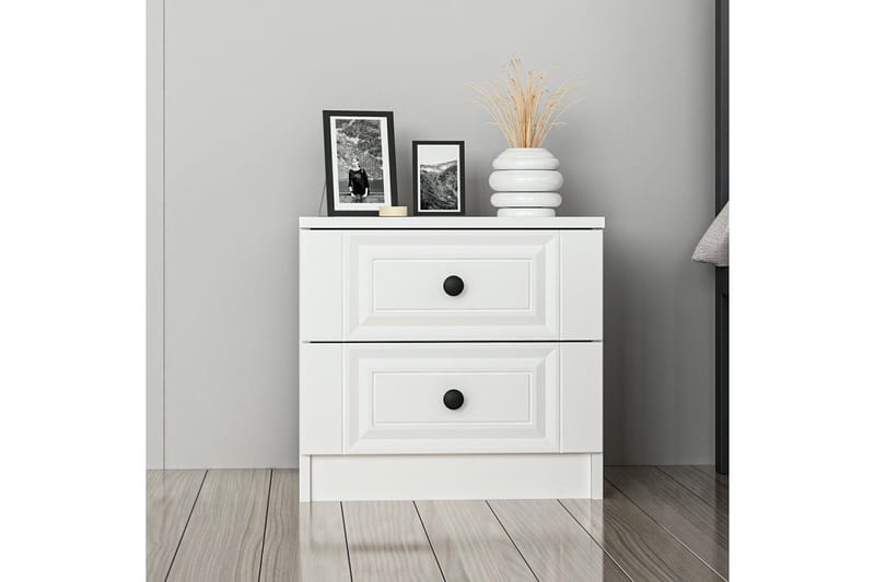 Fruitland Sängbord 54 cm i Trä med Förvaring och Lådor - Vit - Möbler - Bord & matgrupp - Avlastningsbord & sidobord - Sängbord & nattduksbord