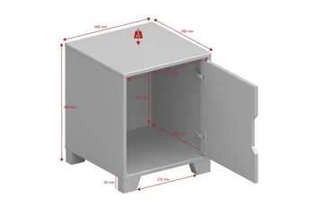 Haltekarr Sängbord med Förvaring 40 cm i Ek - Grå - Möbler - Bord & matgrupp - Avlastningsbord & sidobord - Sängbord & nattduksbord