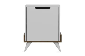 Hejde Sängbord 35 cm med Förvaring Skåp - Vit/Brun - Möbler - Bord & matgrupp - Avlastningsbord & sidobord - Sängbord & nattduksbord