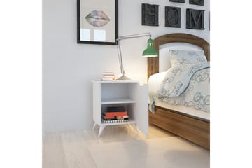 Hejde Sängbord 39 cm med Förvaring Skåp - Vit - Möbler - Bord & matgrupp - Avlastningsbord & sidobord - Sängbord & nattduksbord