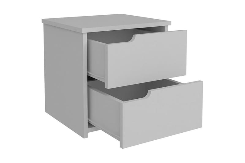 Hejde Sängbord 40 cm med Förvaring 2 Lådor - Vit - Möbler - Bord & matgrupp - Avlastningsbord & sidobord - Sängbord & nattduksbord