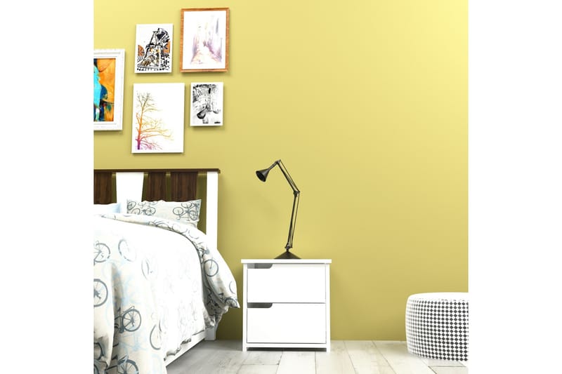 Hejde Sängbord 40 cm med Förvaring 2 Lådor - Vit - Möbler - Bord & matgrupp - Avlastningsbord & sidobord - Sängbord & nattduksbord