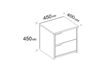 Hejde Sängbord 40 cm med Förvaring 2 Lådor - Vit - Möbler - Bord & matgrupp - Avlastningsbord & sidobord - Sängbord & nattduksbord
