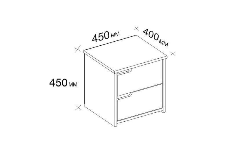 Hejde Sängbord 40 cm med Förvaring 2 Lådor - Vit - Möbler - Bord & matgrupp - Avlastningsbord & sidobord - Sängbord & nattduksbord