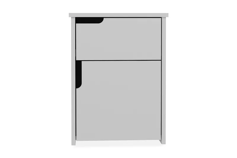 Hejde Sängbord 40 cm med Förvaring 2 Skåp, Vit