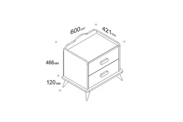 Hejde Sängbord 60 cm med Förvaring 2 Lådor - Vit - Möbler - Bord & matgrupp - Avlastningsbord & sidobord - Sängbord & nattduksbord
