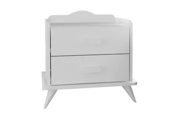 Hejde Sängbord 60 cm med Förvaring 2 Lådor - Vit - Möbler - Bord & matgrupp - Avlastningsbord & sidobord - Sängbord & nattduksbord