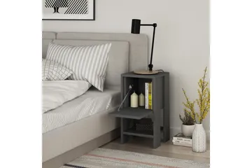Homitis Sängbord 30 cm med Förvaring Hylla + Lucka - Mörkgrå - Möbler - Bord & matgrupp - Avlastningsbord & sidobord - Sängbord & nattduksbord