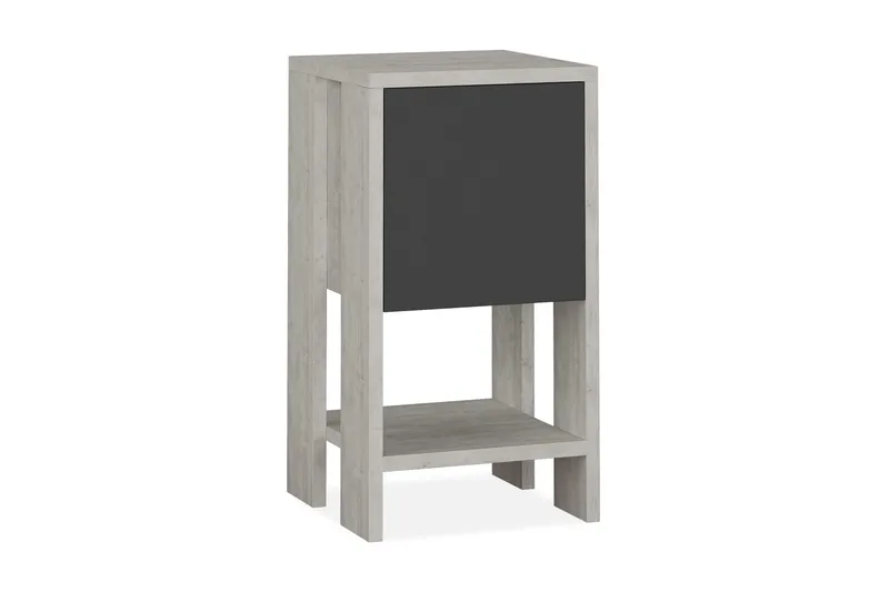 Homitis Sängbord 30 cm med Förvaring Hylla + Lucka - Vit/Trä - Möbler - Bord & matgrupp - Avlastningsbord & sidobord - Sängbord & nattduksbord