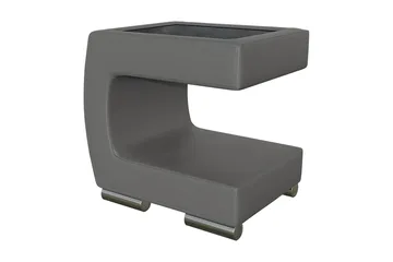 Honstad Sängbord 32 cm Vänster - Konstläder/Glas/Mörkgrå/Svart - Möbler - Bord & matgrupp - Avlastningsbord & sidobord - Sängbord & nattduksbord