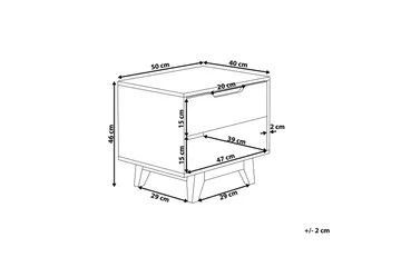 Hultz Sängbord 50 cm med Förvaring Låda + Hylla - Vit - Möbler - Bord & matgrupp - Avlastningsbord & sidobord - Sängbord & nattduksbord
